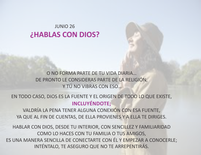 ¿Hablas con Dios?